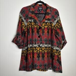 Luii Wool Blend Tunic Jacket Size XL Artsy Eclectic Folksy Lagenlook Lightweight